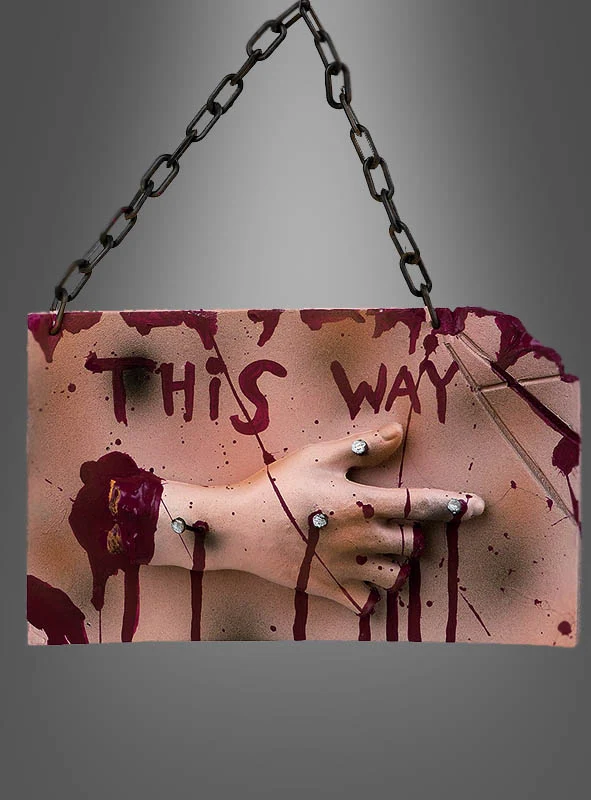 Halloween Hinweisschild 32cm blutige Hand