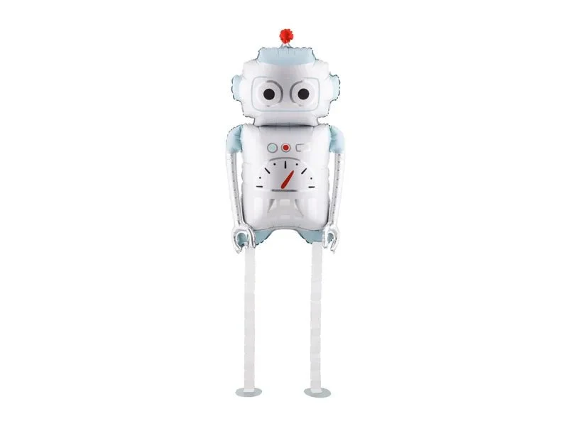 Roboter-Folienballon, silber, leer, 80 cm
