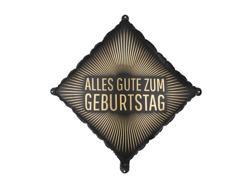 Geburtstags-Folienballon Schwarz-Gold „Alles Gute zum Geburtstag“ 46 cm