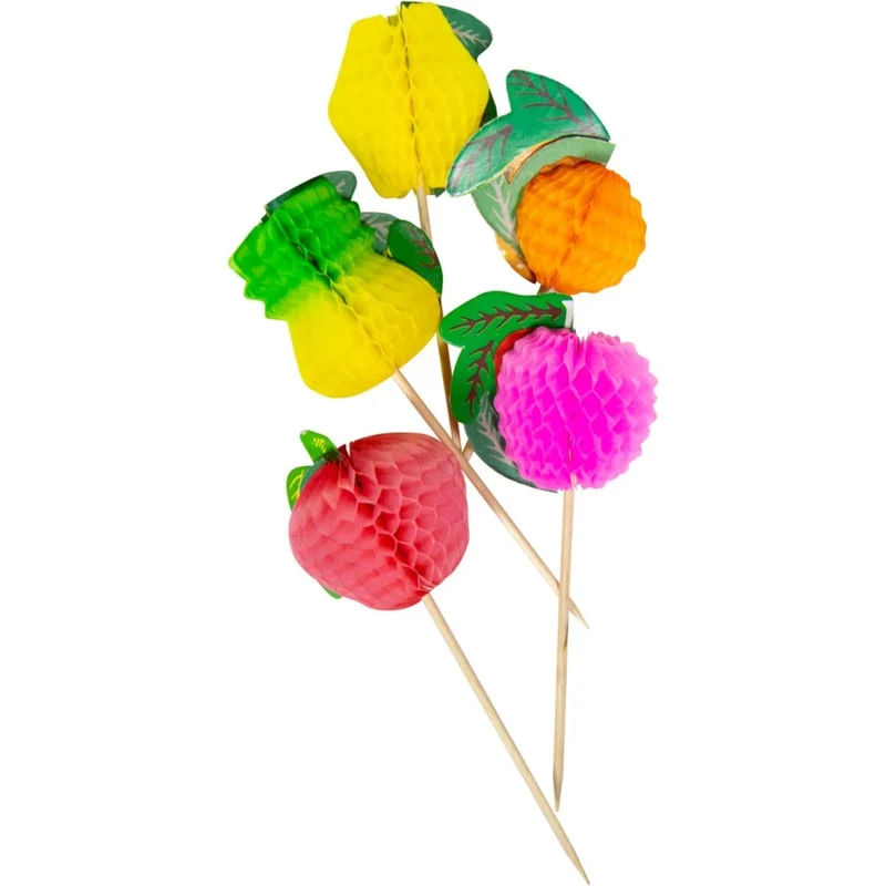 Frucht-Cocktailspieße, bunt, 10 cm, 10 Stück