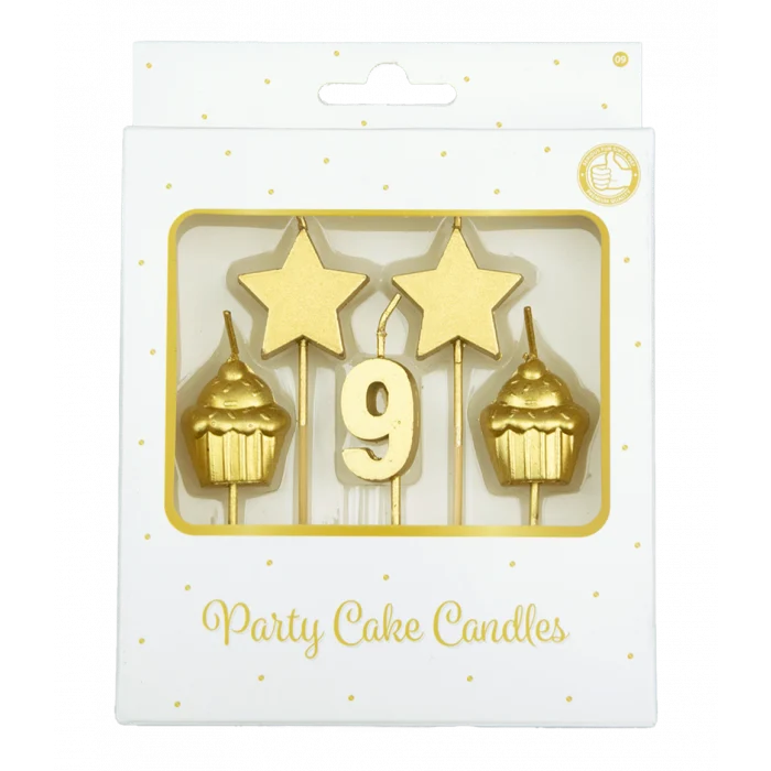 Party Cake Candles - 9 Jaar