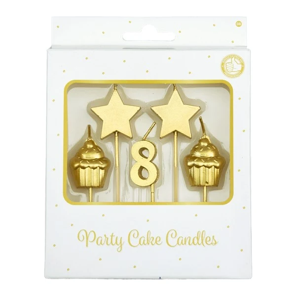 Party Cake Candles - 8 Jaar