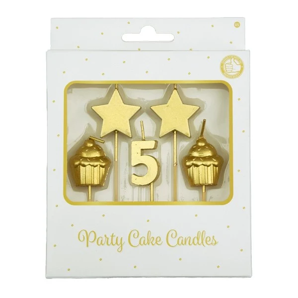 Party Cake Candles - 5 Jaar