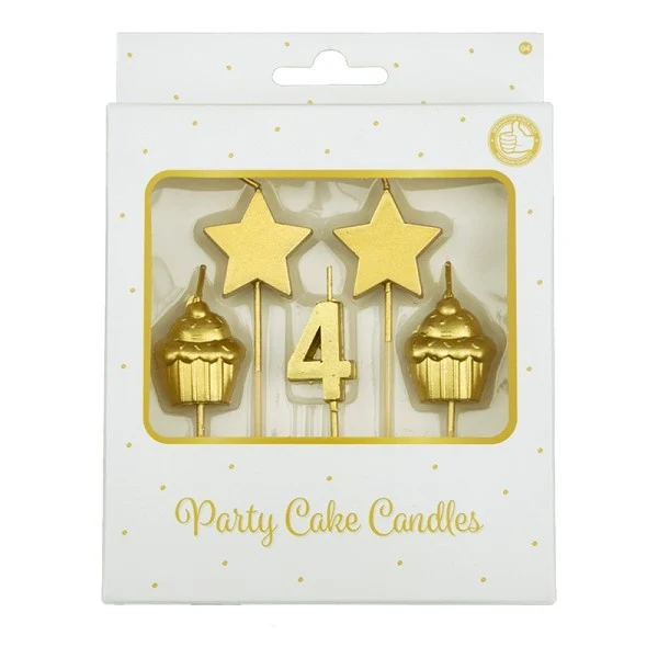 Party Cake Candles - 4 Jaar