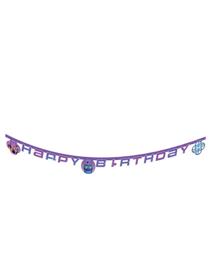 Happy Birthday Girlande aus Karton K-pop Demon Hunters™