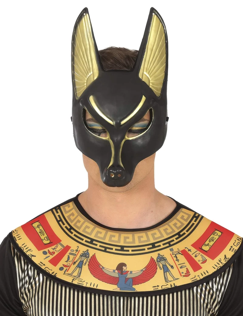 Anubis Maske Schwarz-Gold für Erwachsene