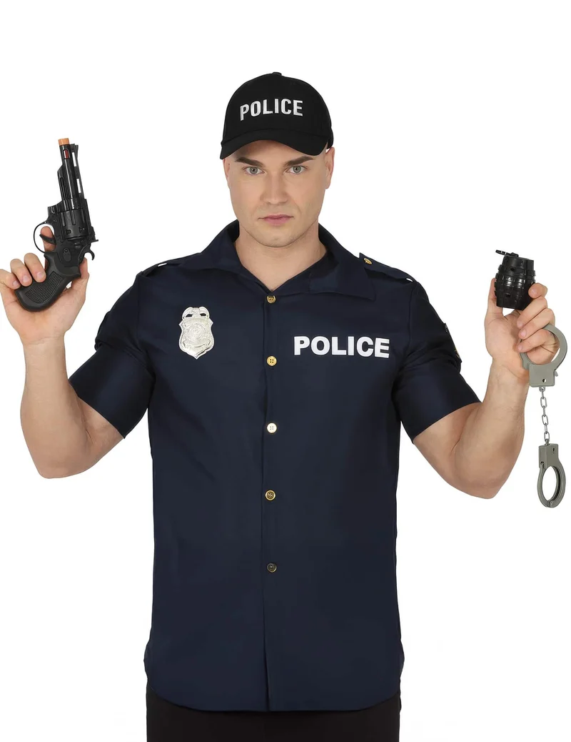 4-teiliges Polizisten-Zubehör-Set