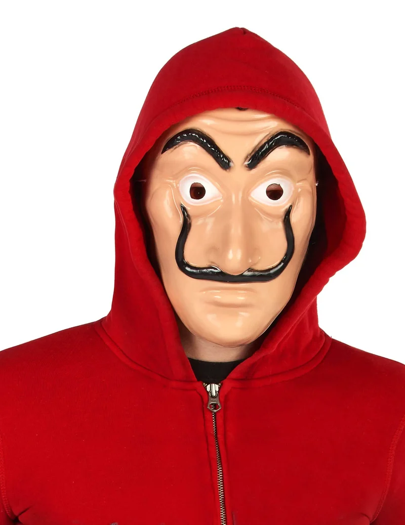 Bankräuber-Maske für Erwachsene beige-schwarz