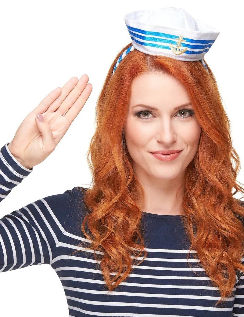 Matrosin Haarreif mit Minihut für Damen