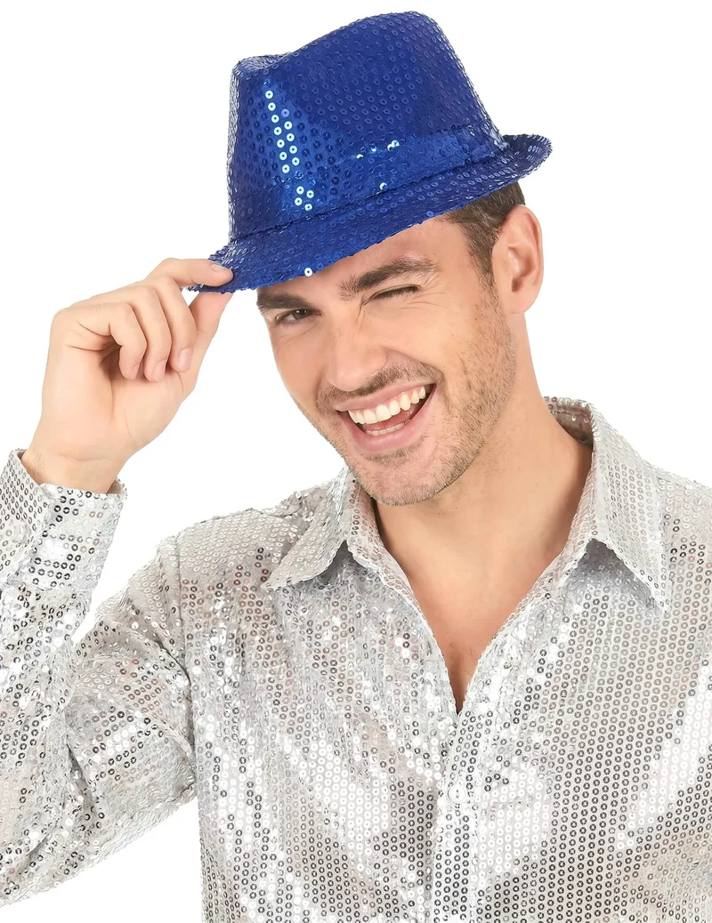 Borsalino Partyhut mit Pailletten für Erwachsene