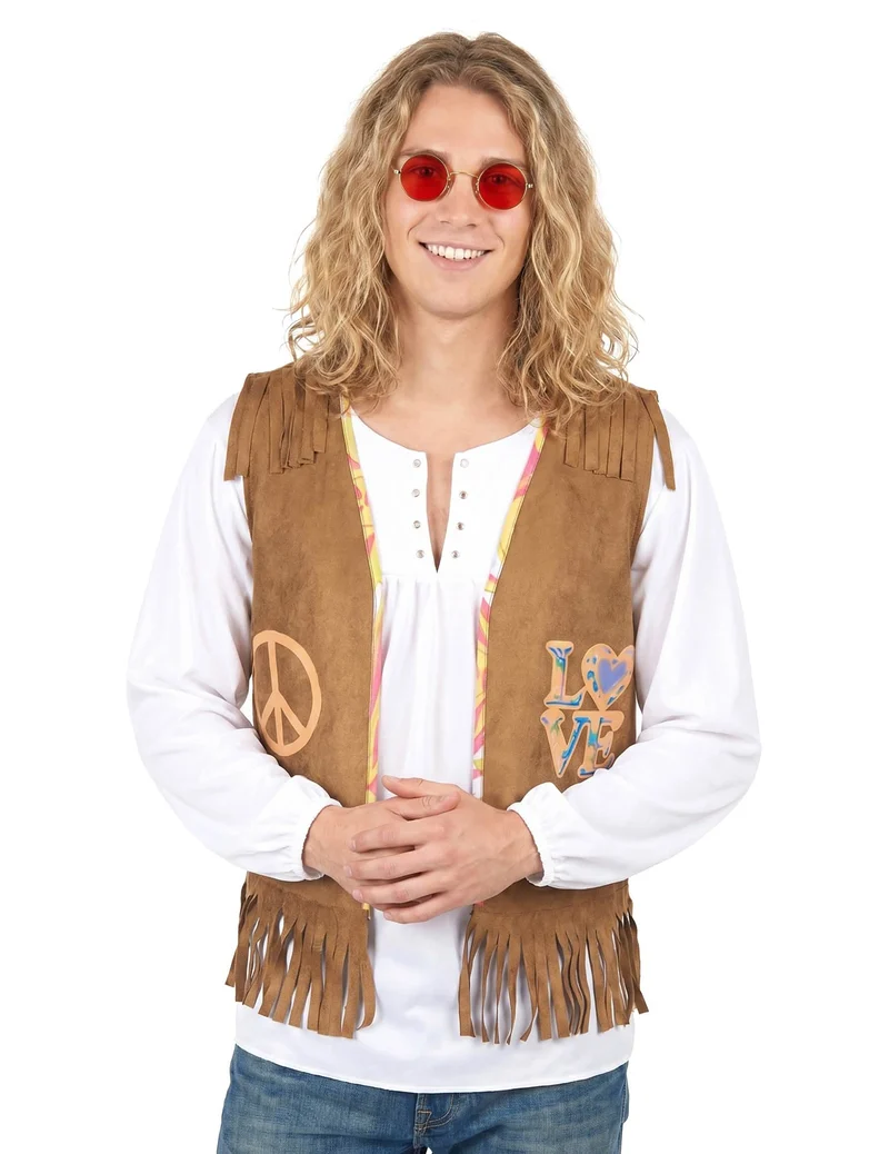 Hippie Weste für Herren braun