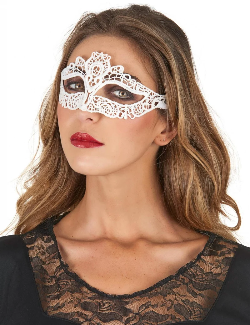 Weiße Spitzenmaske für Damen