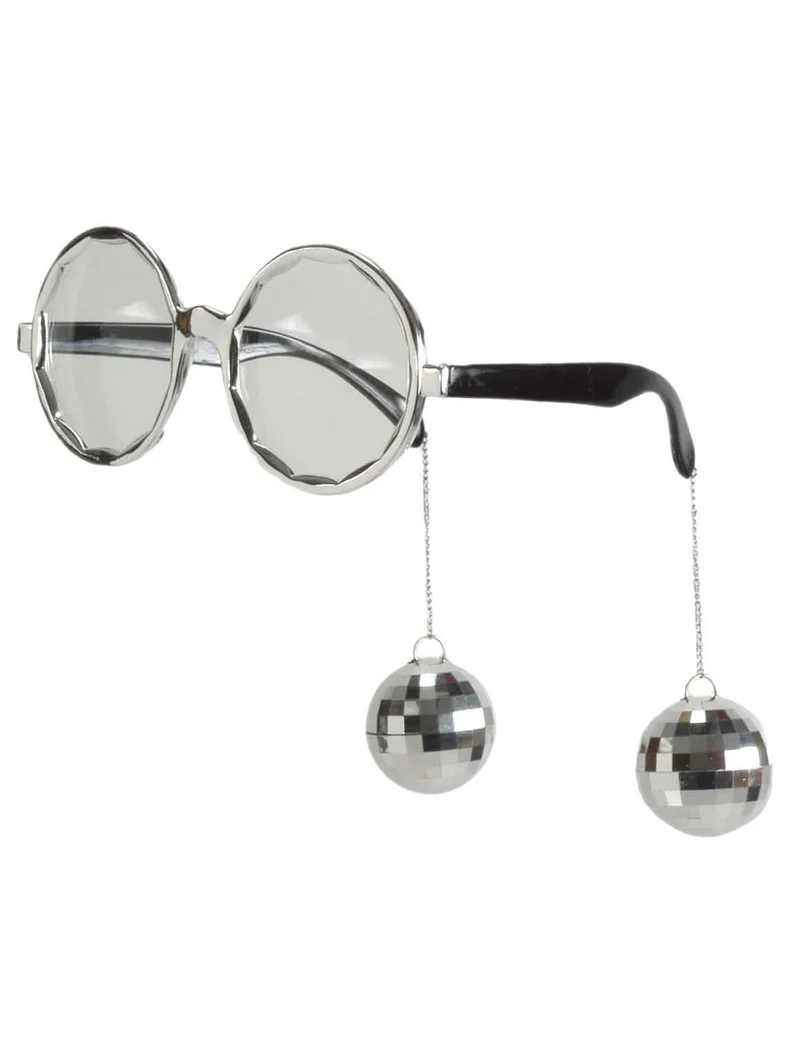 Witzige Disco Brille silber für Erwachsene
