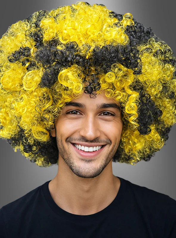 Afro Perücke Biene schwarz-gelb
