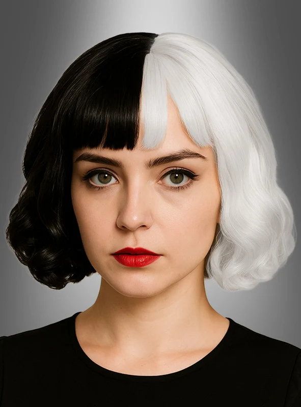 Cruel Girl Perücke schwarz-weiß