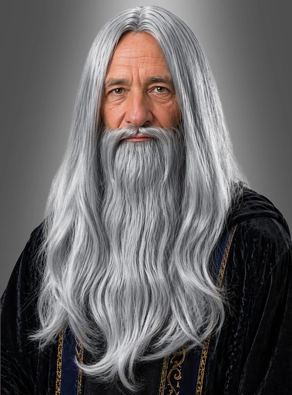Perücke und Bart Merlin Zauberer