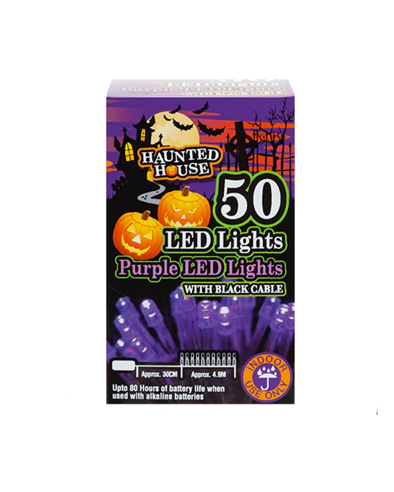 Lila Lichterkette mit 50 LEDs 5m
