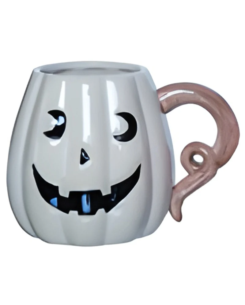 Weiße Halloween Kürbis Tasse 18cm