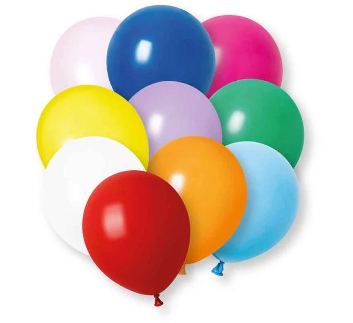 Farbige Ballons Basic Latex 30 cm, 10 Stück