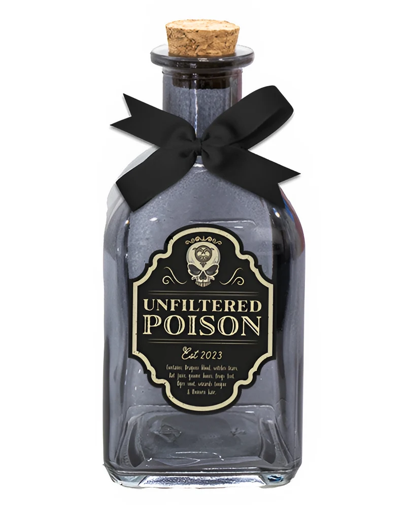 Halloween "Unfiltered Poison" Deko Glasflasche 14cm
