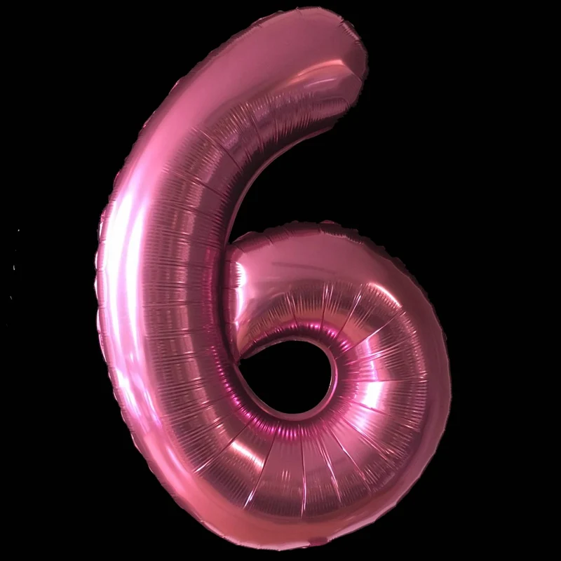 Cijfer Ballon Roze - 97cm - Cijfer 6