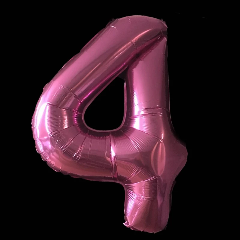 Cijfer Ballon Roze - 97cm - Cijfer 4