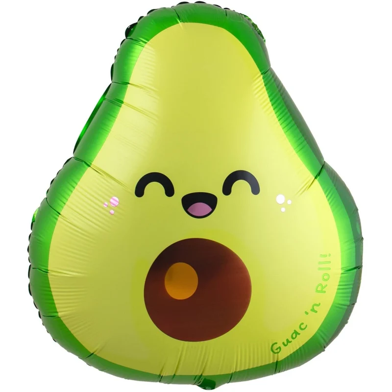 Kawaii-Folienballon, grün, Avocado, leer