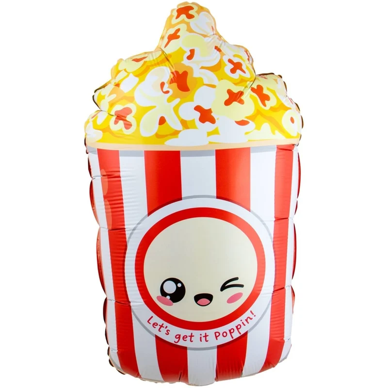 Kawaii-Folie-Ballon „Popcorn“ (leer), 60 cm