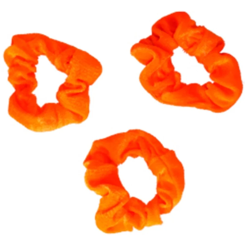 Orangefarbener Scrunchie, 18 cm, 3 Stück