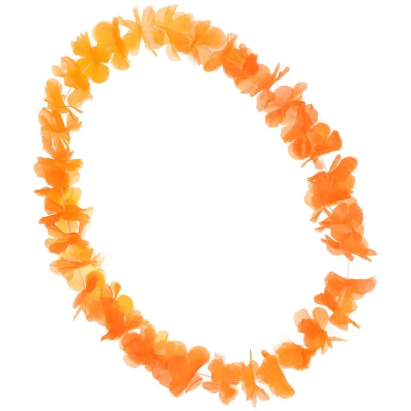 Orangefarbener Hawaii-Kranz aus Polyester, 58 cm