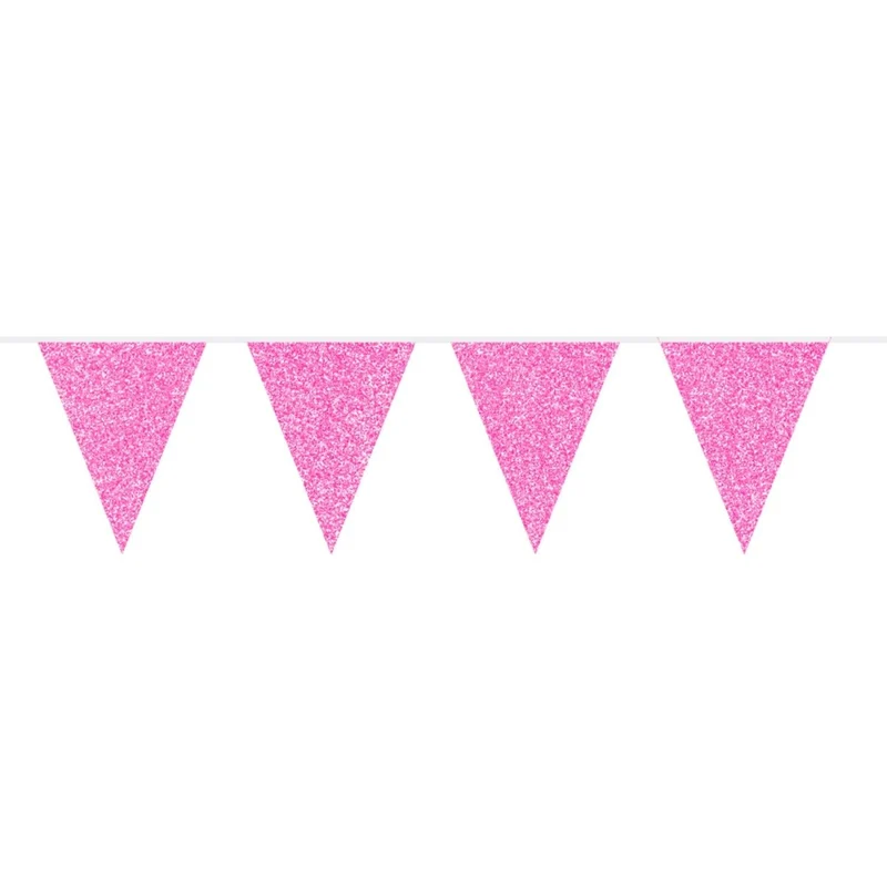 Rosa Glitter Flagline - 6 Meter
