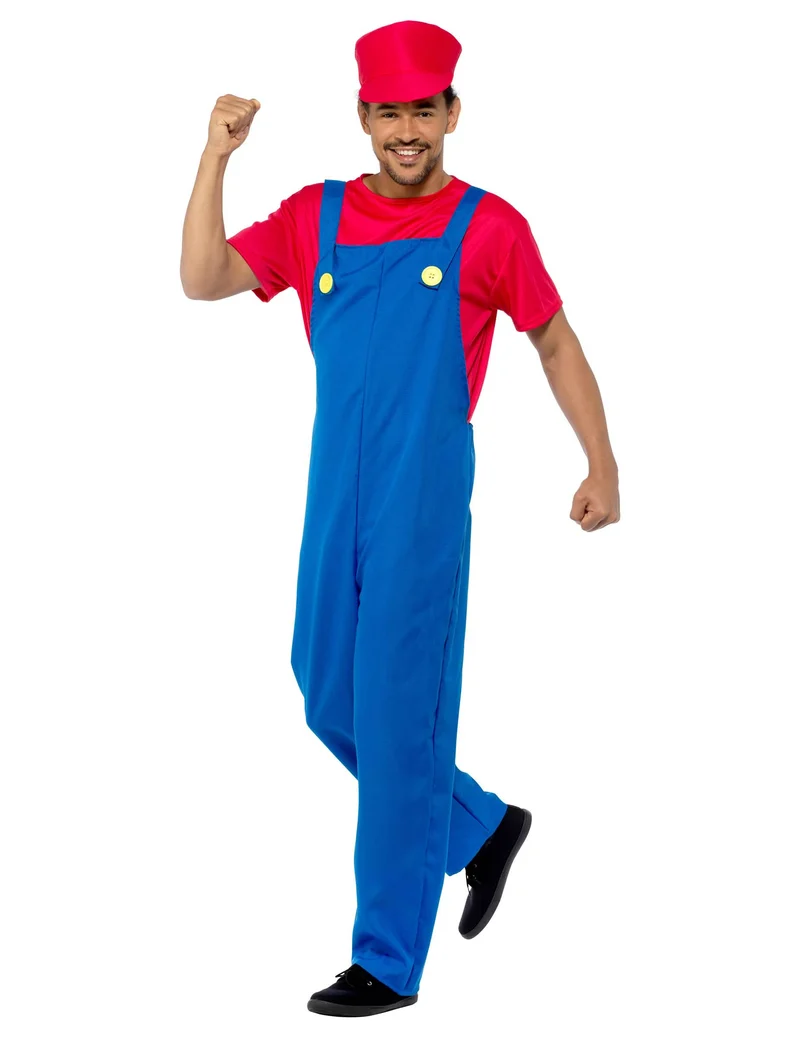Rotes Klempner Kostüm für Erwachsene