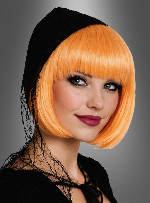 Bobfrisur Perücke Kürbis orange