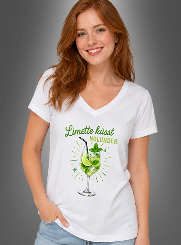 Cocktail T-Shirt Limette küsst Holunder