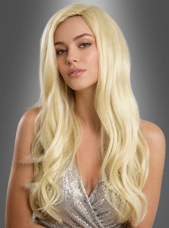 Deluxe Langhaarperücke mit Wellen blond