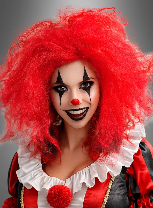 Gekräuselte Lockenperücke rot Clown