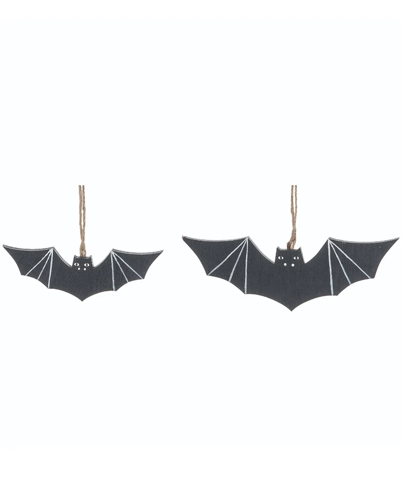 Fledermaus Deko Anhänger aus Holz 2 St.