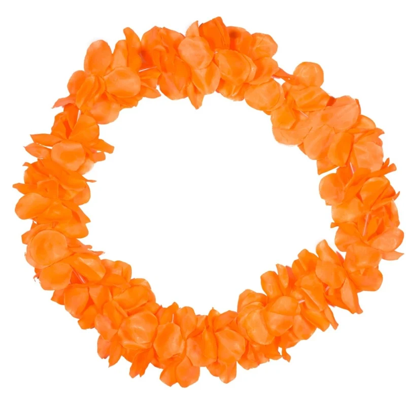 Orangefarbener Hawaii-Kranz, 55 cm