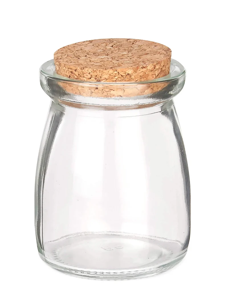 Kleines Glasgefäß mit Korken 7 cm für Hochzeitsmandeln
