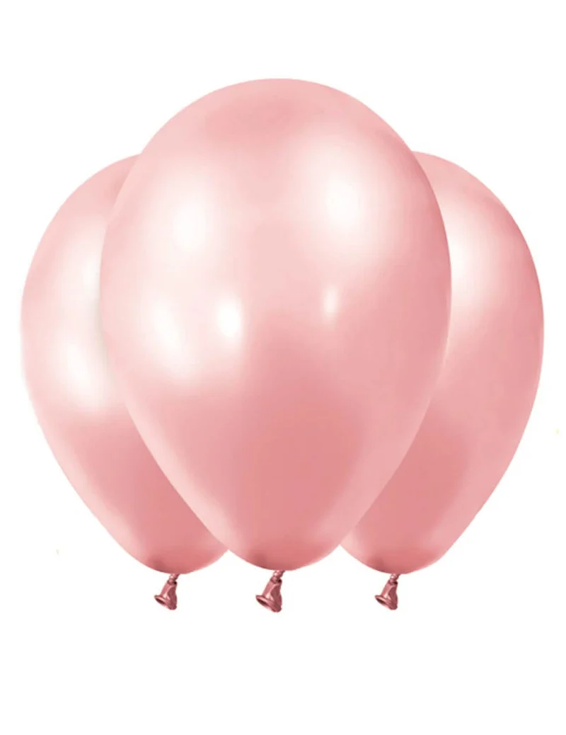 12 roségoldene Metallic-Ballons 28 cm für Dekoration