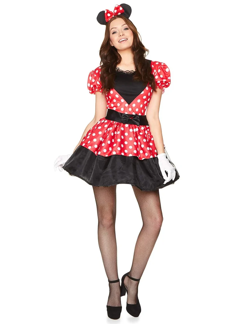 Miss Mouse Maus Kostüm für Damen rot-schwarz