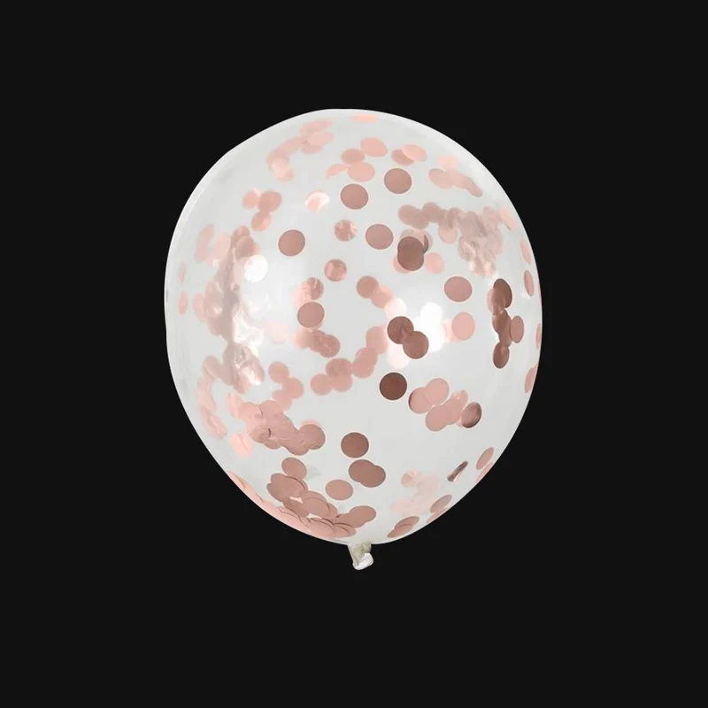 Confetti ballonnen | Rosé gouden confetti | 30cm (5 Stuks)