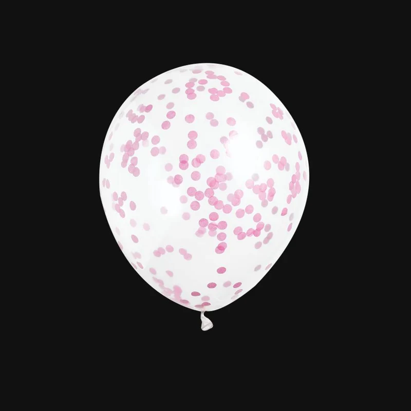 Confetti ballonnen | Roze confetti | 30cm (6 Stuks)