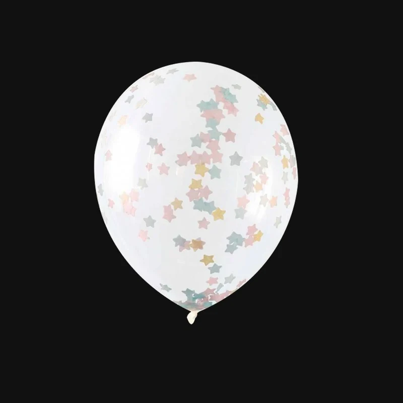 Confetti ballonnen | Multicolor sterretjes confetti | 40cm (5 Stuks)