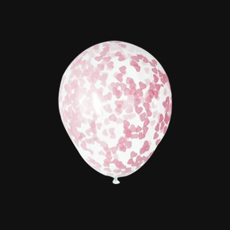 Confetti ballonnen | Roze hartjes confetti | 40cm (5 Stuks)