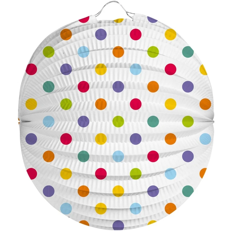 Bunte Laterne mit Punkten, 22 cm
