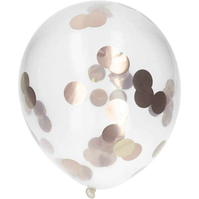 Transparente Konfetti-Ballons in Roségold, 30 cm, 4 Stück