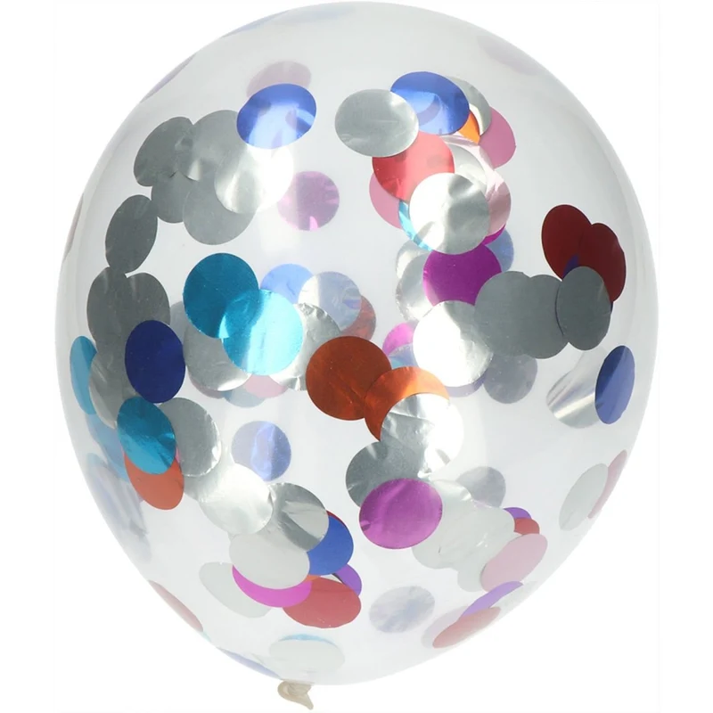 Transparente, bunte Konfetti-Ballons, 30 cm, 4 Stück