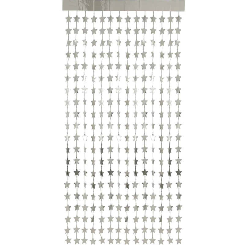 Sternen-Türvorhang, Silberfolie, 2 m