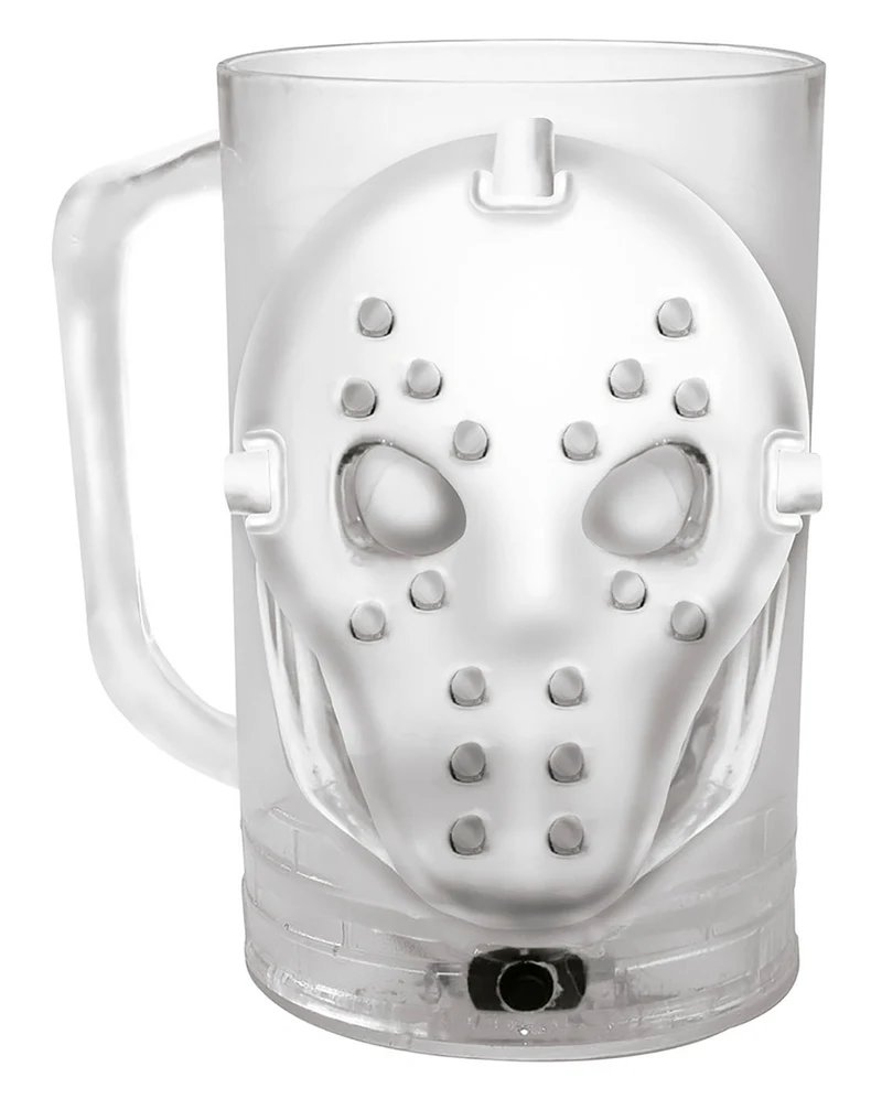 LED Bierkrug mit Hockeymaske